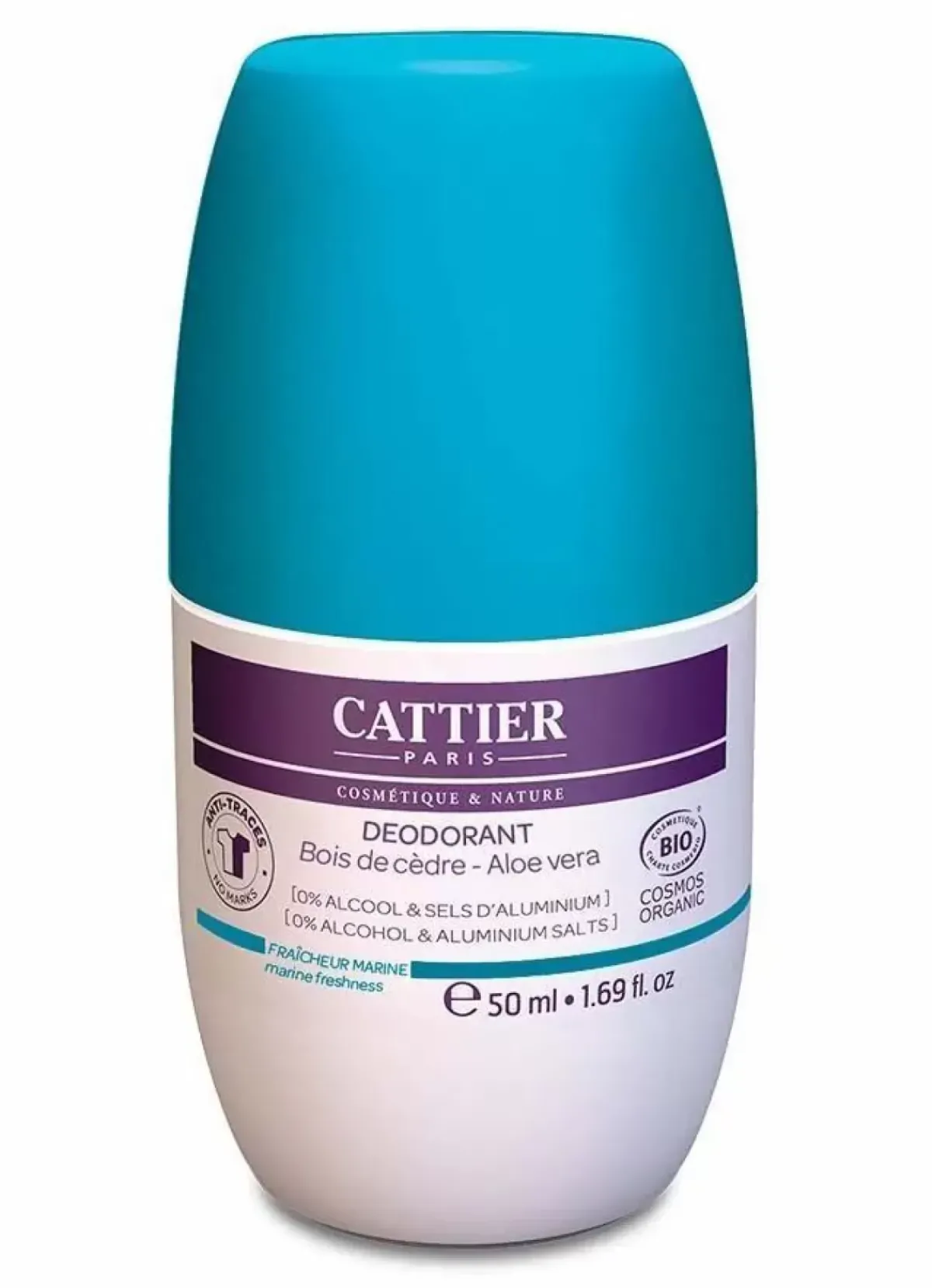 Danefæ Beauty>Cattier Deodrant Roll-On Marine Freshness