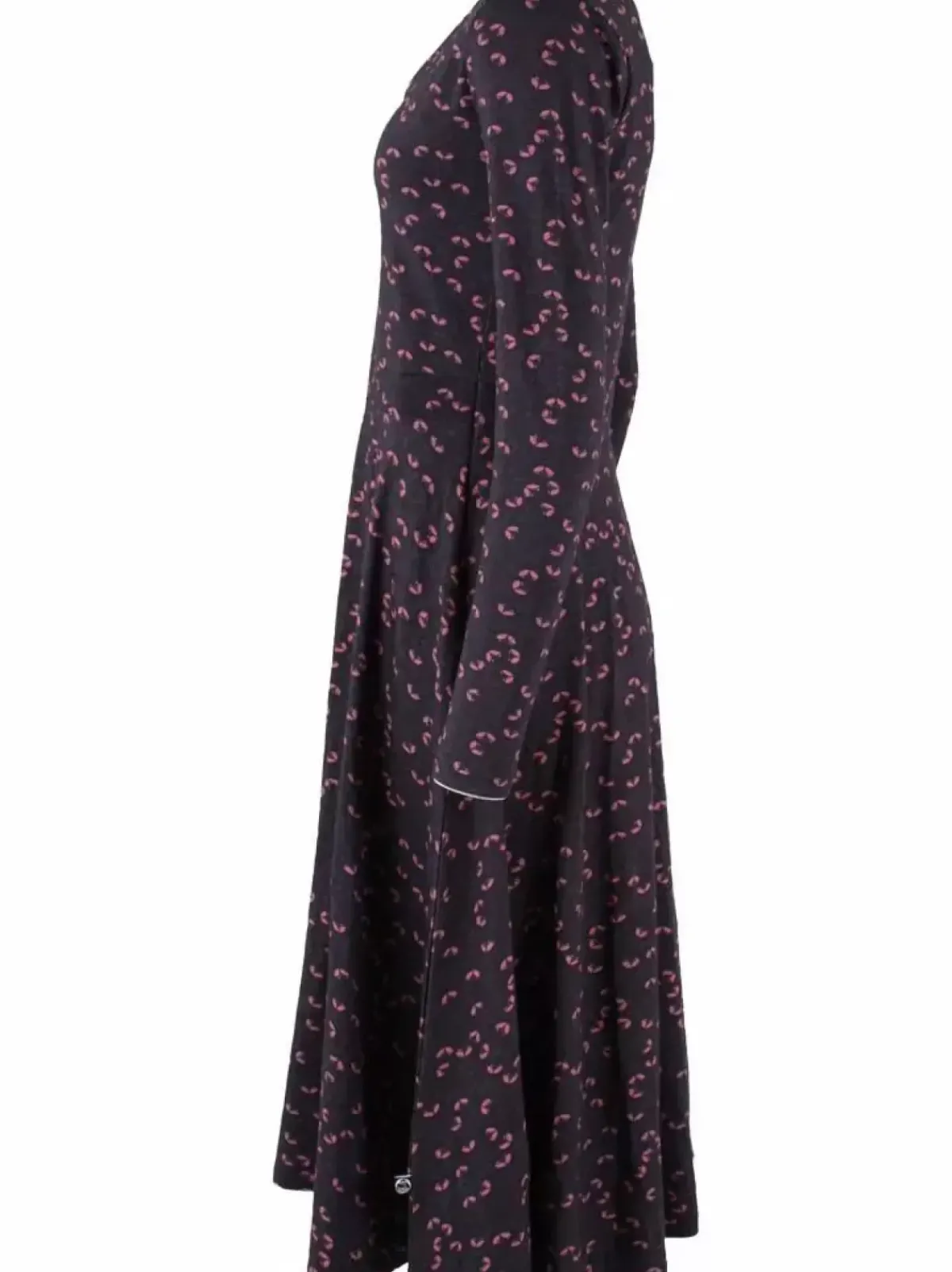 Danefæ Kleider>Danandreasen Viscose Slub Dress Black/Grey Viola Fleurie
