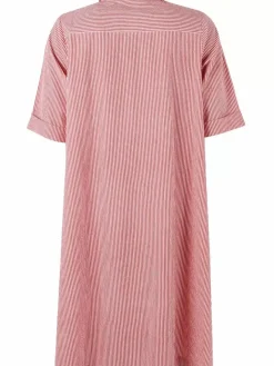 Danefæ Kleider>Danane Searsucker Dress Bright Red/Chalk