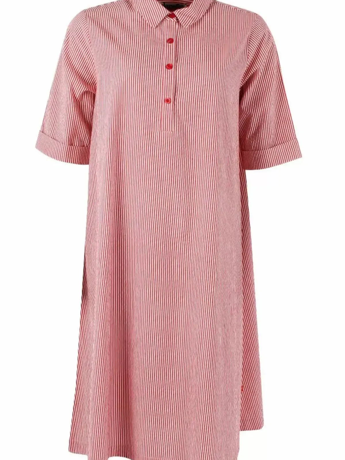 Danefæ Kleider>Danane Searsucker Dress Bright Red/Chalk