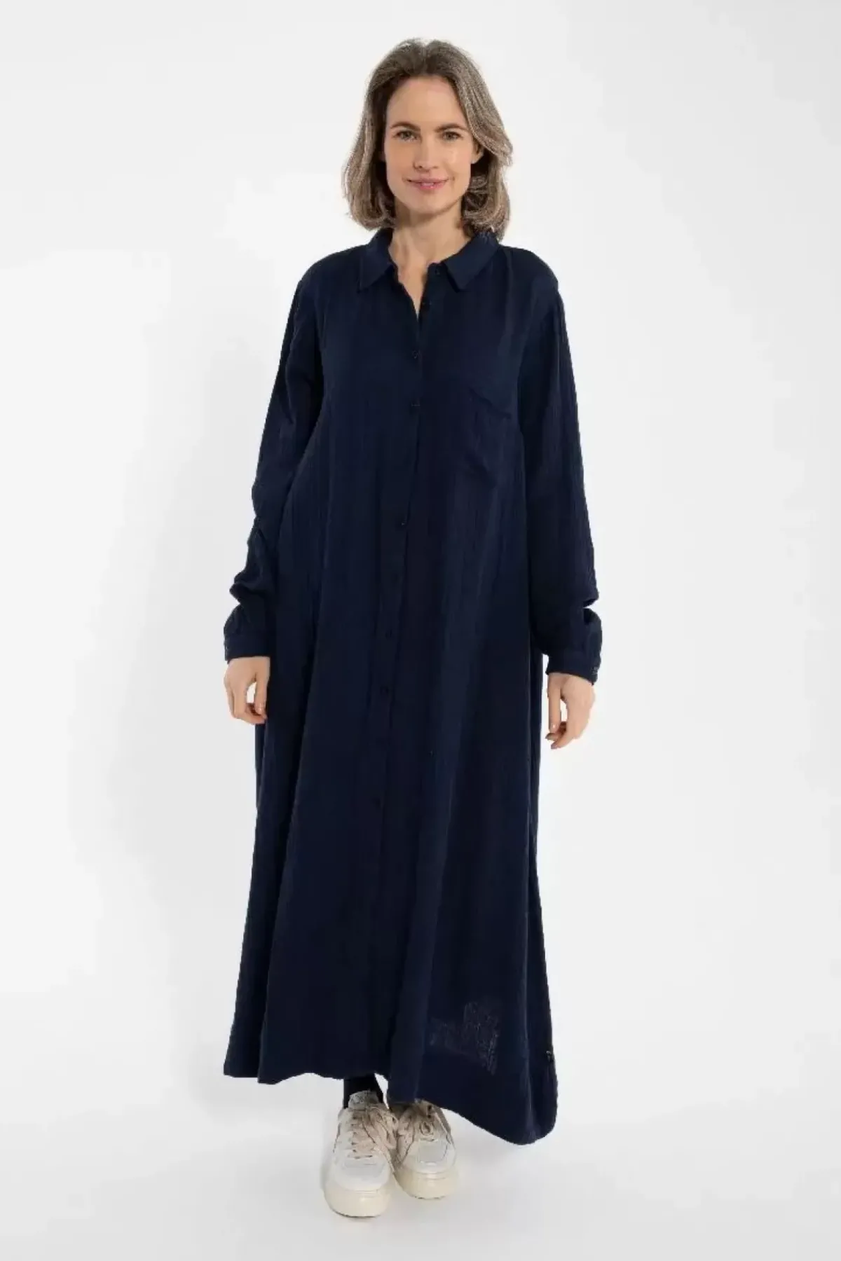 Danefæ Kleider>Danapril Ls Heavy Cloth Dress Dark Navy