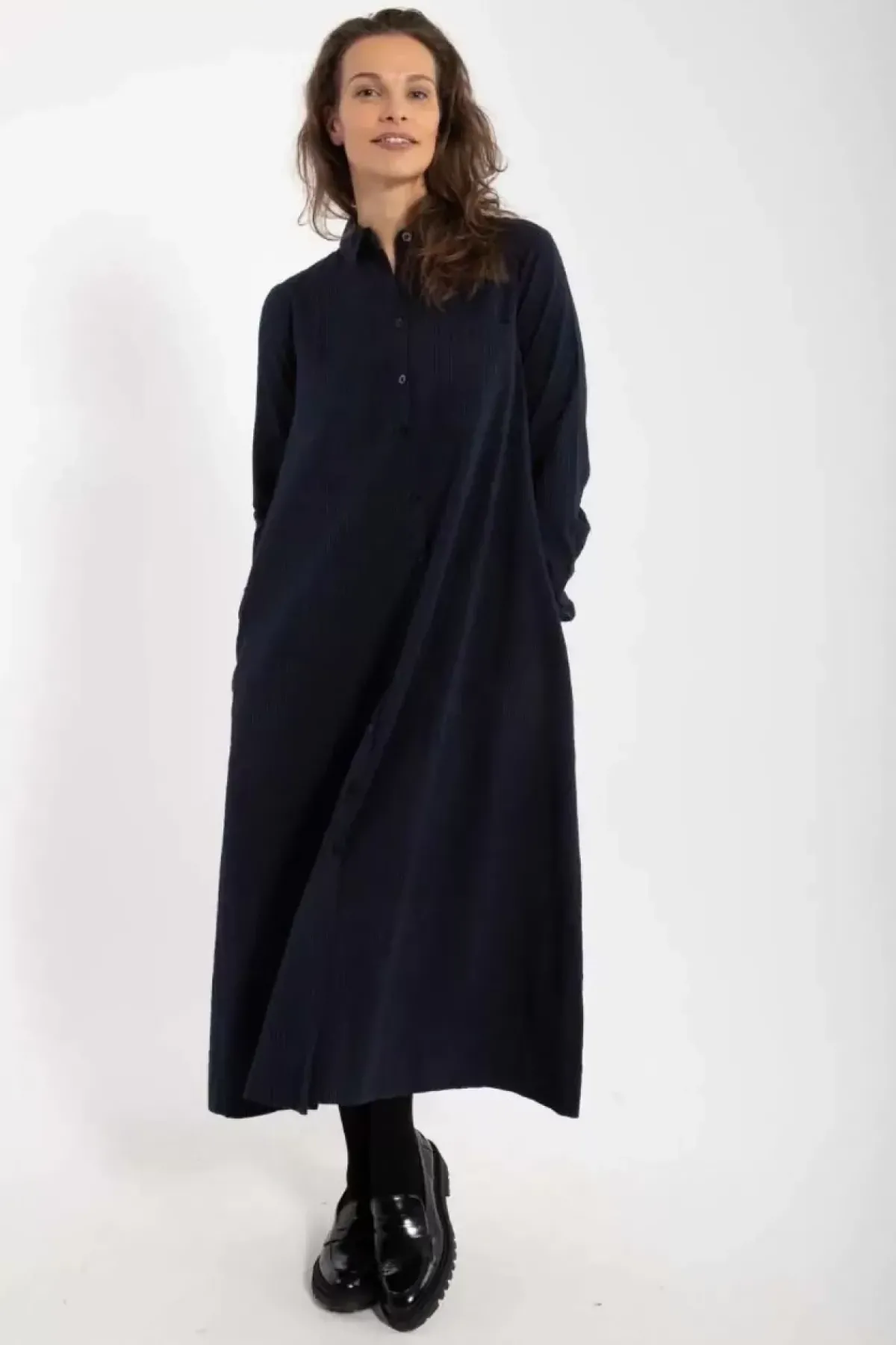 Danefæ Kleider>Danapril Ls Searsucker Dress Black/Marine