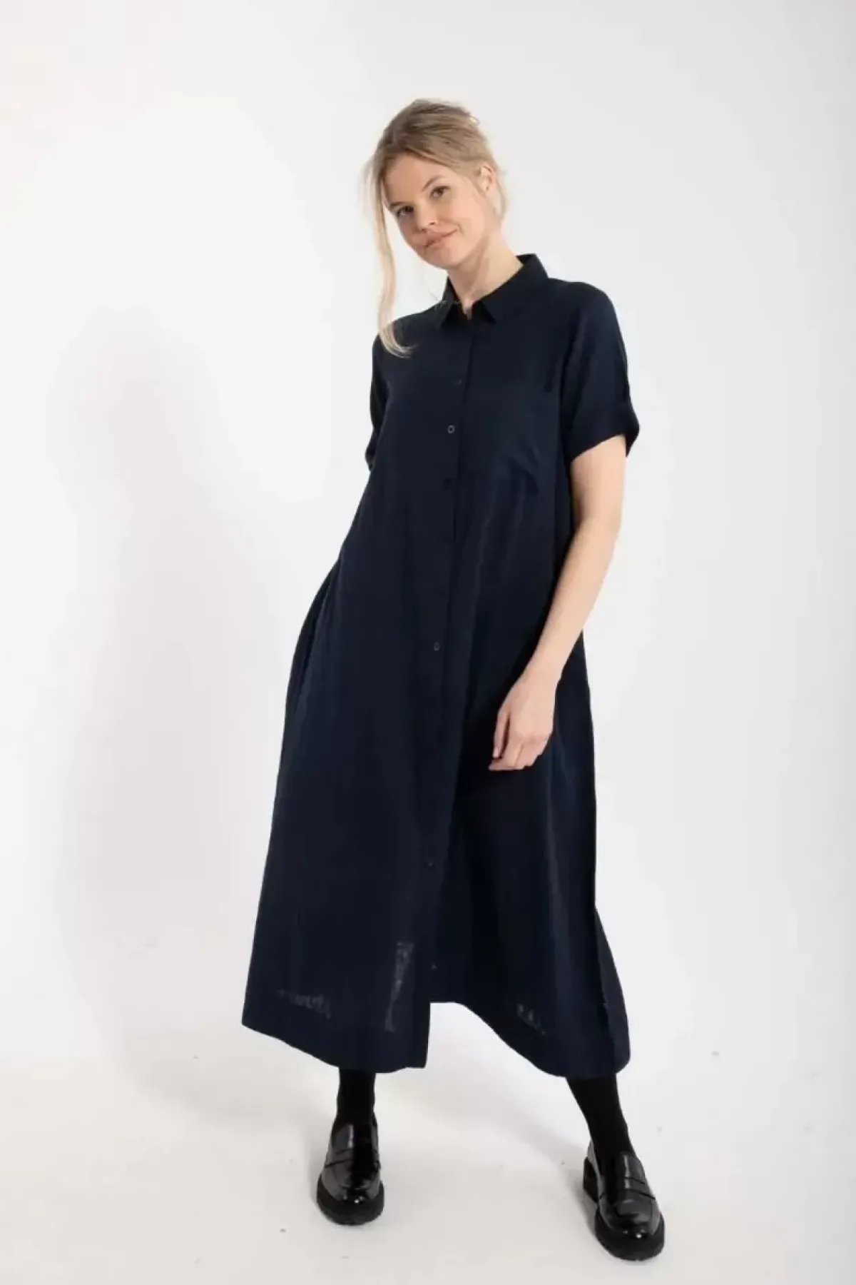 Danefæ Kleider>Danapril Ss Dress Dk Navy