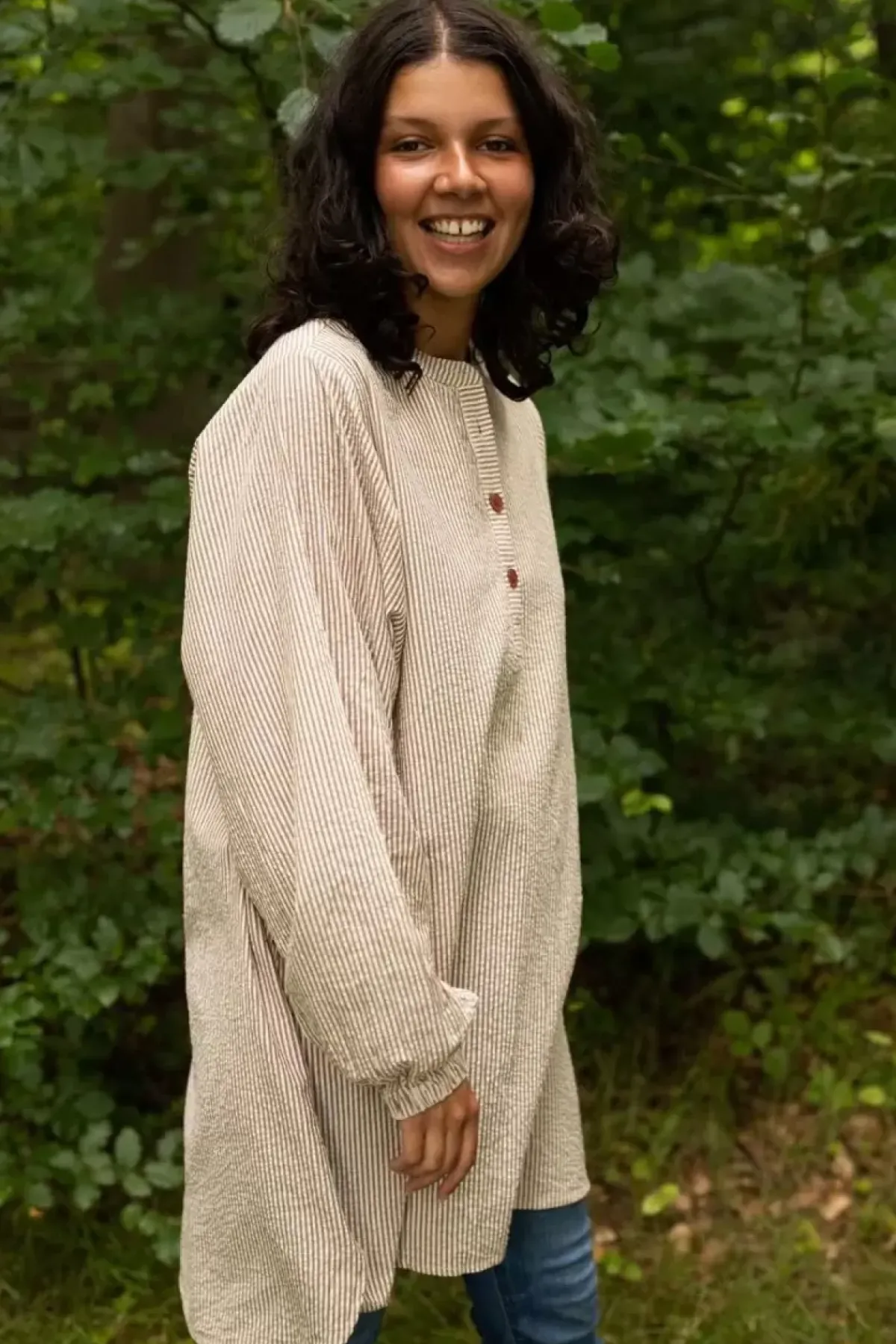 Danefæ Blusen>Danatelier Shirt Brick/Chalk