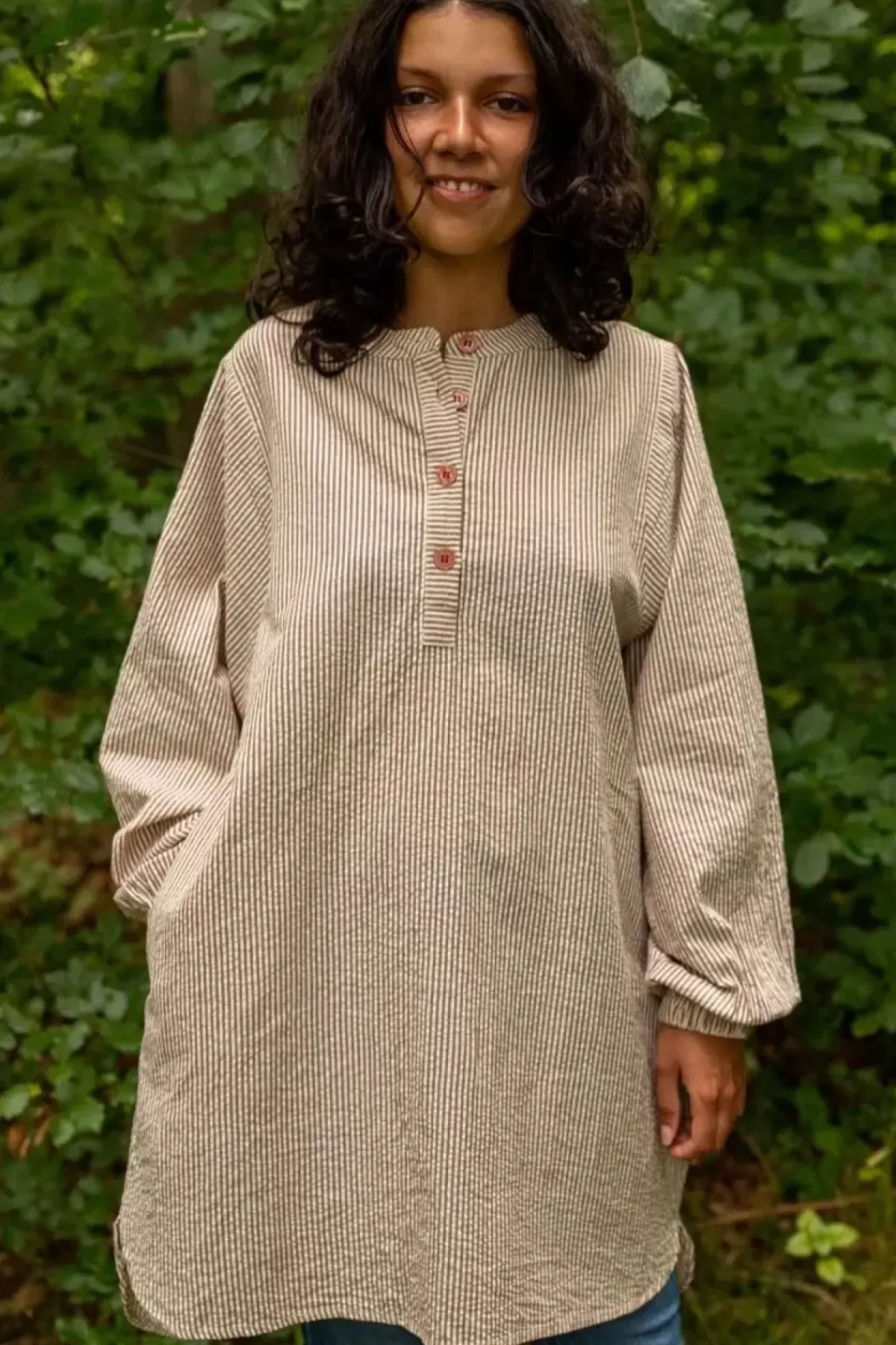 Danefæ Blusen>Danatelier Shirt Brick/Chalk