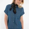 Danefæ Schals>Danebesser Scarf Dk Navy Botanical