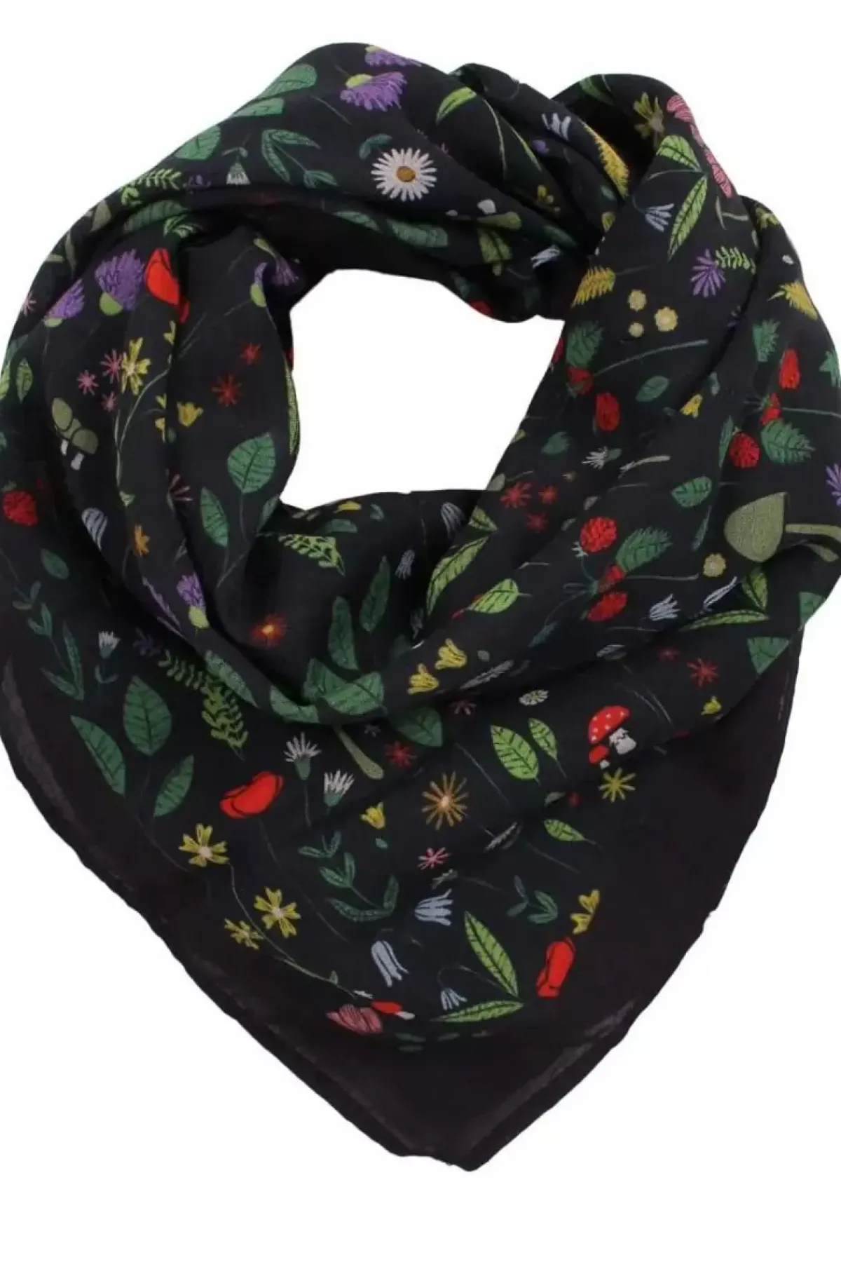 Danefæ Schals>Danebesser Scarf Dk Navy Botanical