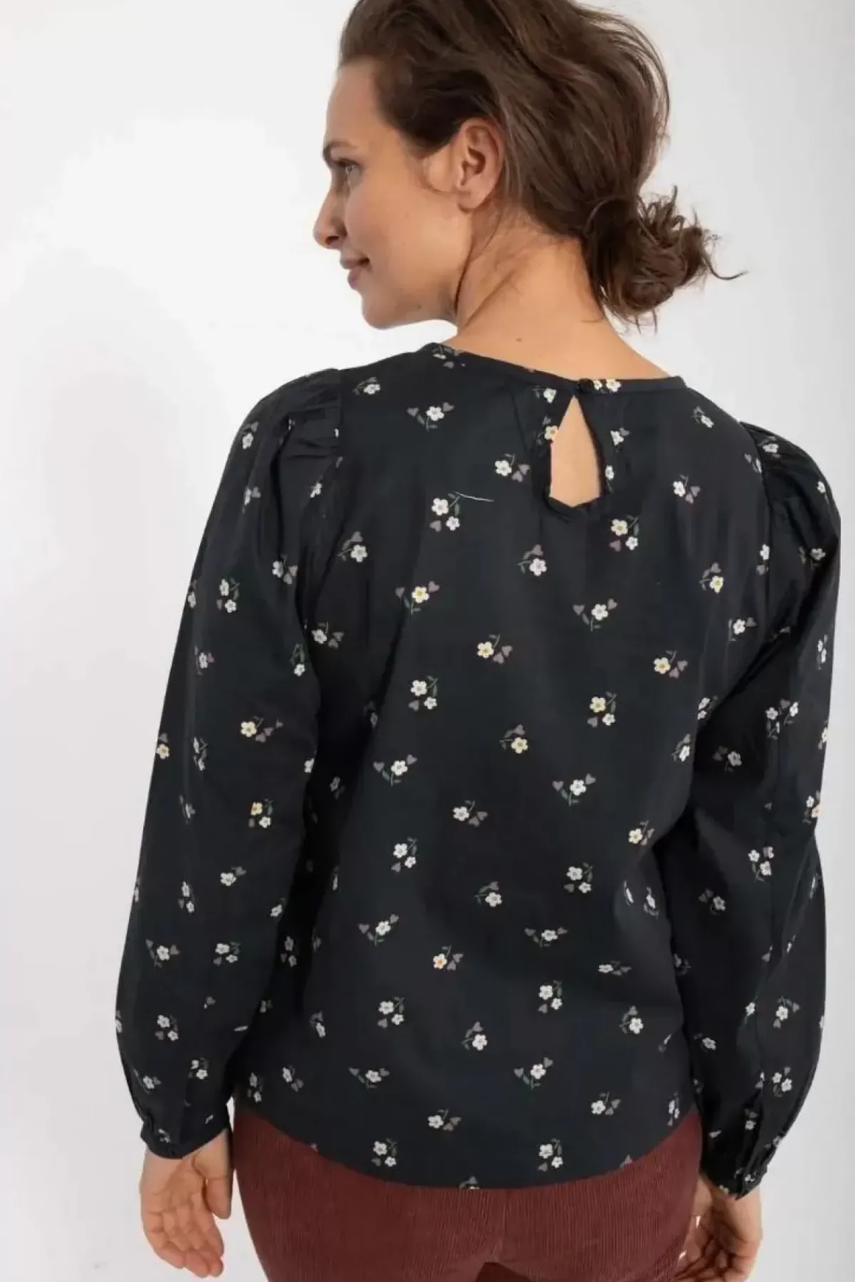 Danefæ Blusen>Danebette Poplin Shirt Black Miniflower