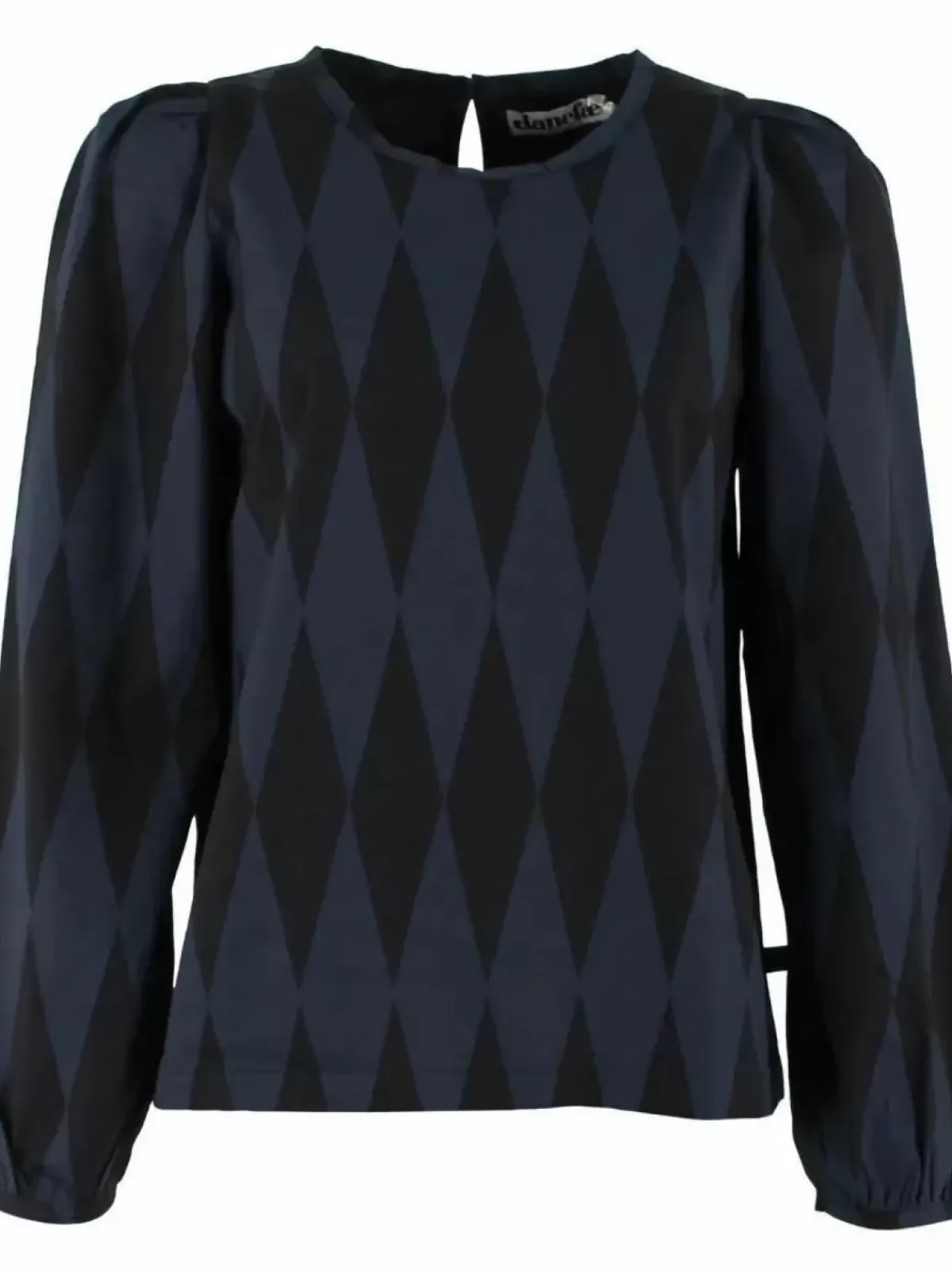 Danefæ Blusen>Danebette Poplin Shirt Black/Marine Diamonds
