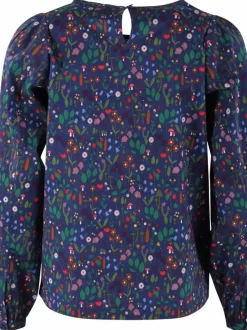 Danefæ Blusen>Danebette Poplin Shirt Grey Marine Botanical