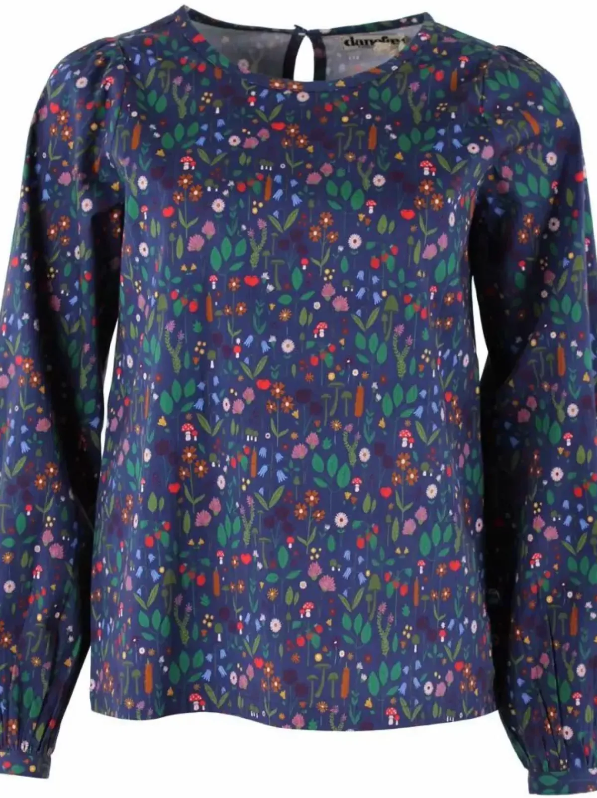 Danefæ Blusen>Danebette Poplin Shirt Grey Marine Botanical