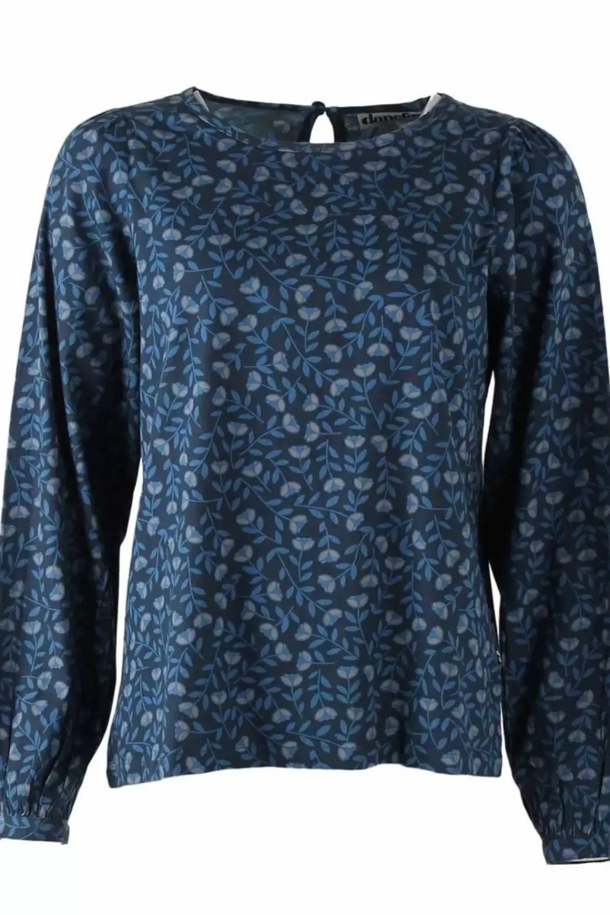 Danefæ Blusen>Danebette Poplin Shirt Marine/Cold Blue Fleurie