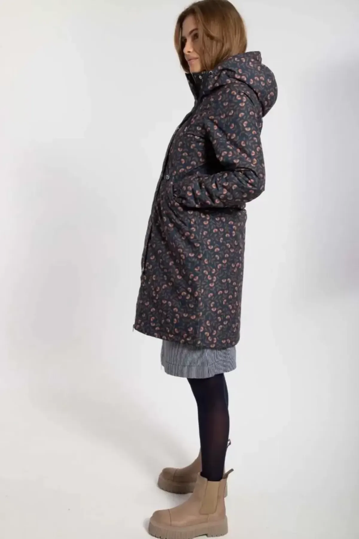 Danefæ Winterjacken>Danebrunhilde Winter Parka Navy Fleurie