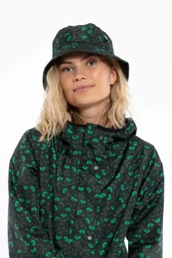 Danefæ Mützen/Hute>Danebucket Rain Hat Black/Khaki Fleurie