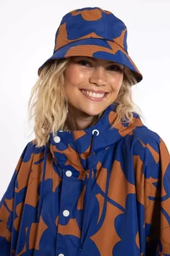 Danefæ Mützen/Hute>Danebucket Rain Hat Occer/Royal Blue Bloom Boom