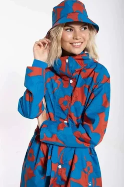 Danefæ Regenjacken>Danebucket Rain Hat Rust/Warm Indigo Bloom Boom