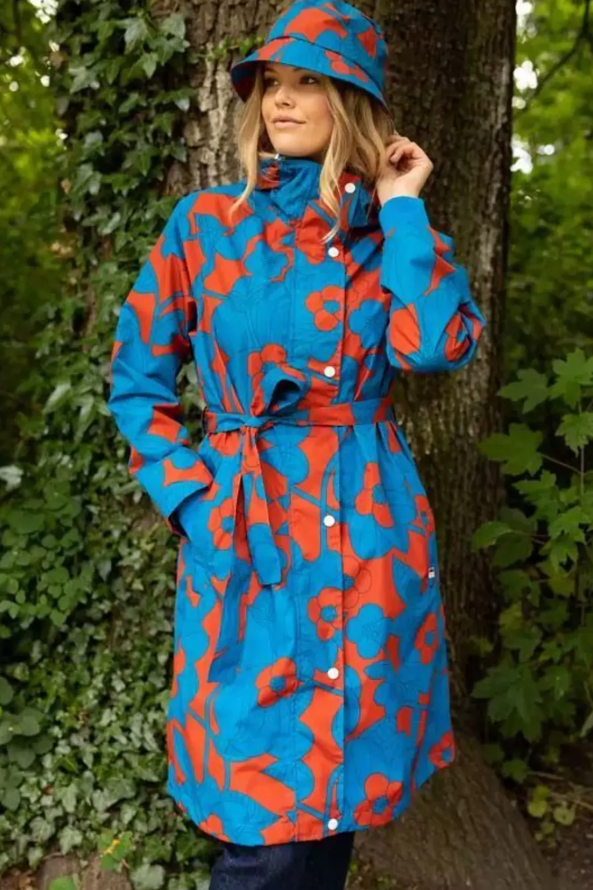 Danefæ Regenjacken>Danebucket Rain Hat Rust/Warm Indigo Bloom Boom
