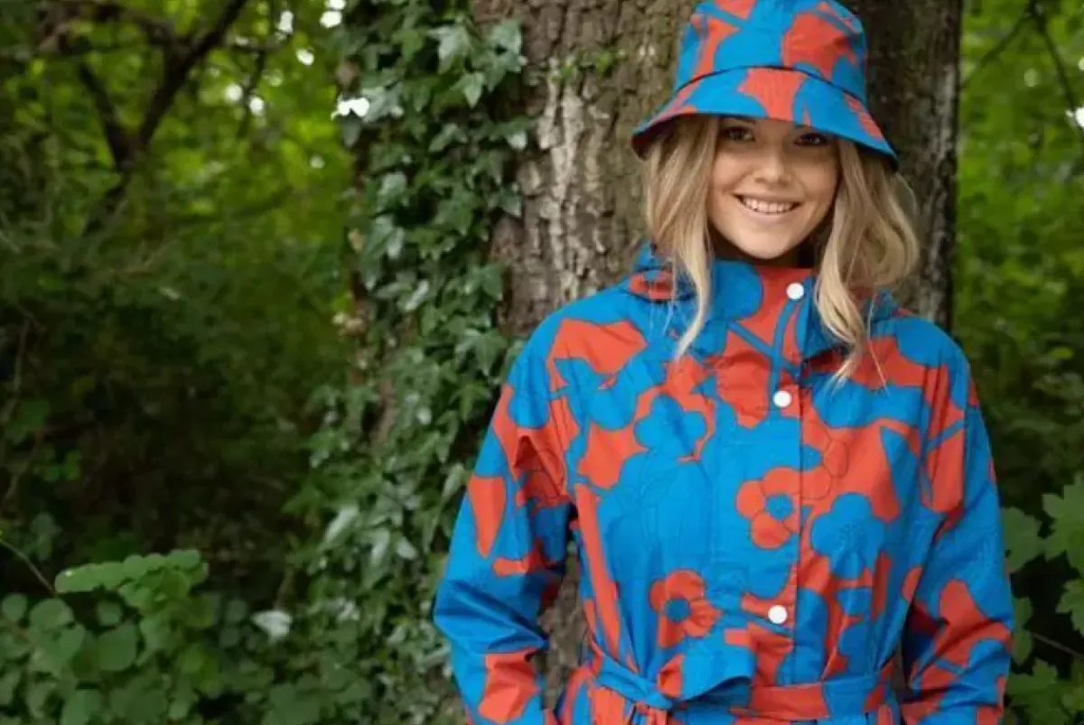 Danefæ Regenjacken>Danebucket Rain Hat Rust/Warm Indigo Bloom Boom