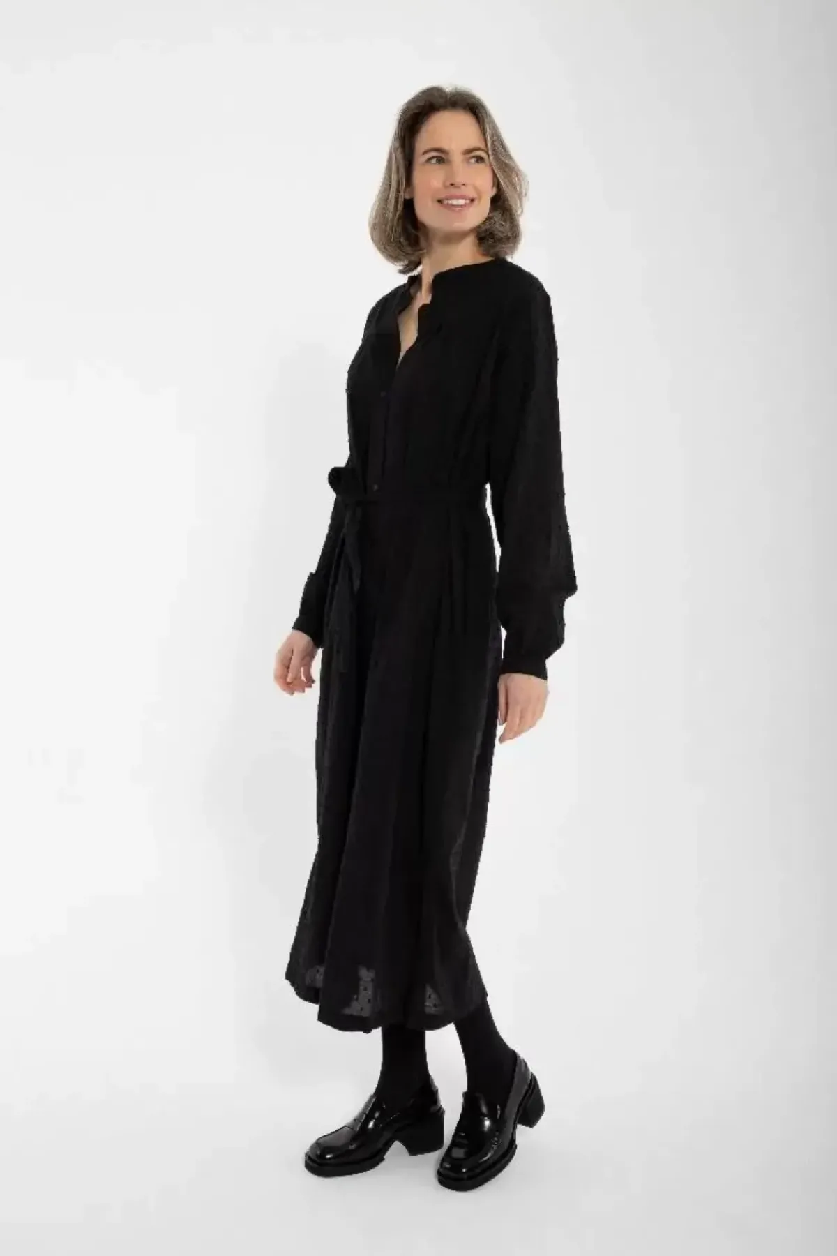 Danefæ Kleider>Danecake Cotton Dot Dress Black