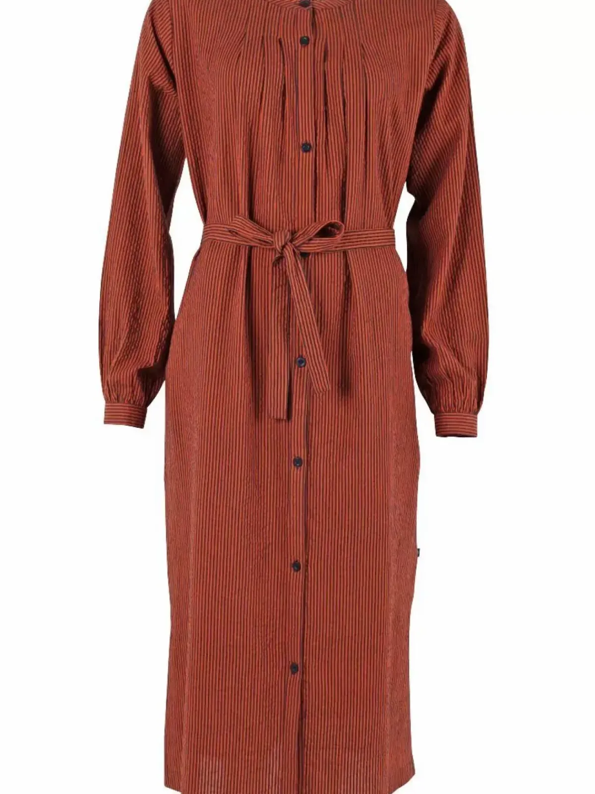 Danefæ Kleider>Danecake Searsucker Dress Rust/Dark Navy