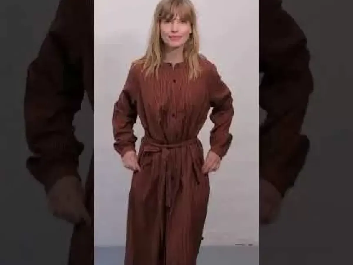Danefæ Kleider>Danecake Searsucker Dress Rust/Dark Navy