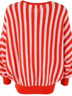 Danefæ Cardigan>Danecaring Light Wool Cardigan Beige Rose/Bright Red