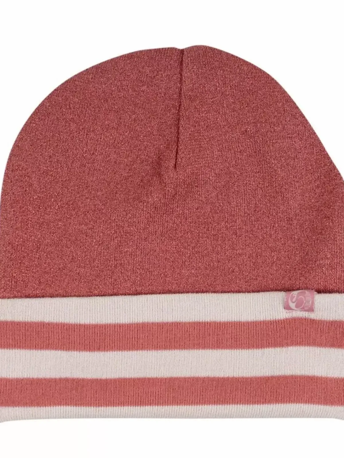 Danefæ Mützen/Hute>Danecarmen Beanie Rose Beige W. Glitter/Rose Beige_Offwhite