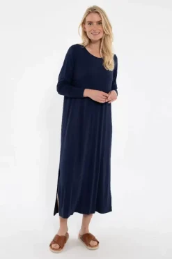 Danefæ Kleider>Danecasilda Ls Viscose Dress Navy