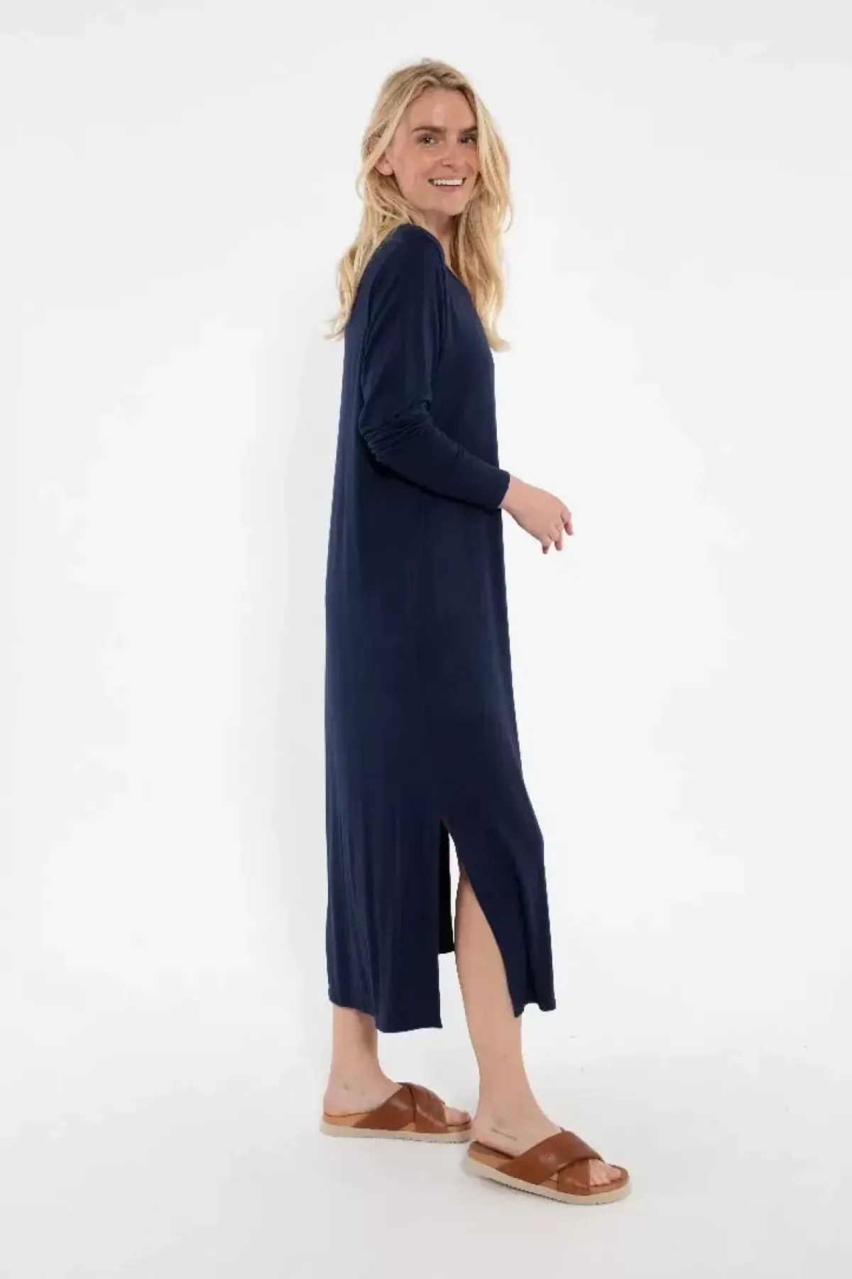 Danefæ Kleider>Danecasilda Ls Viscose Dress Navy