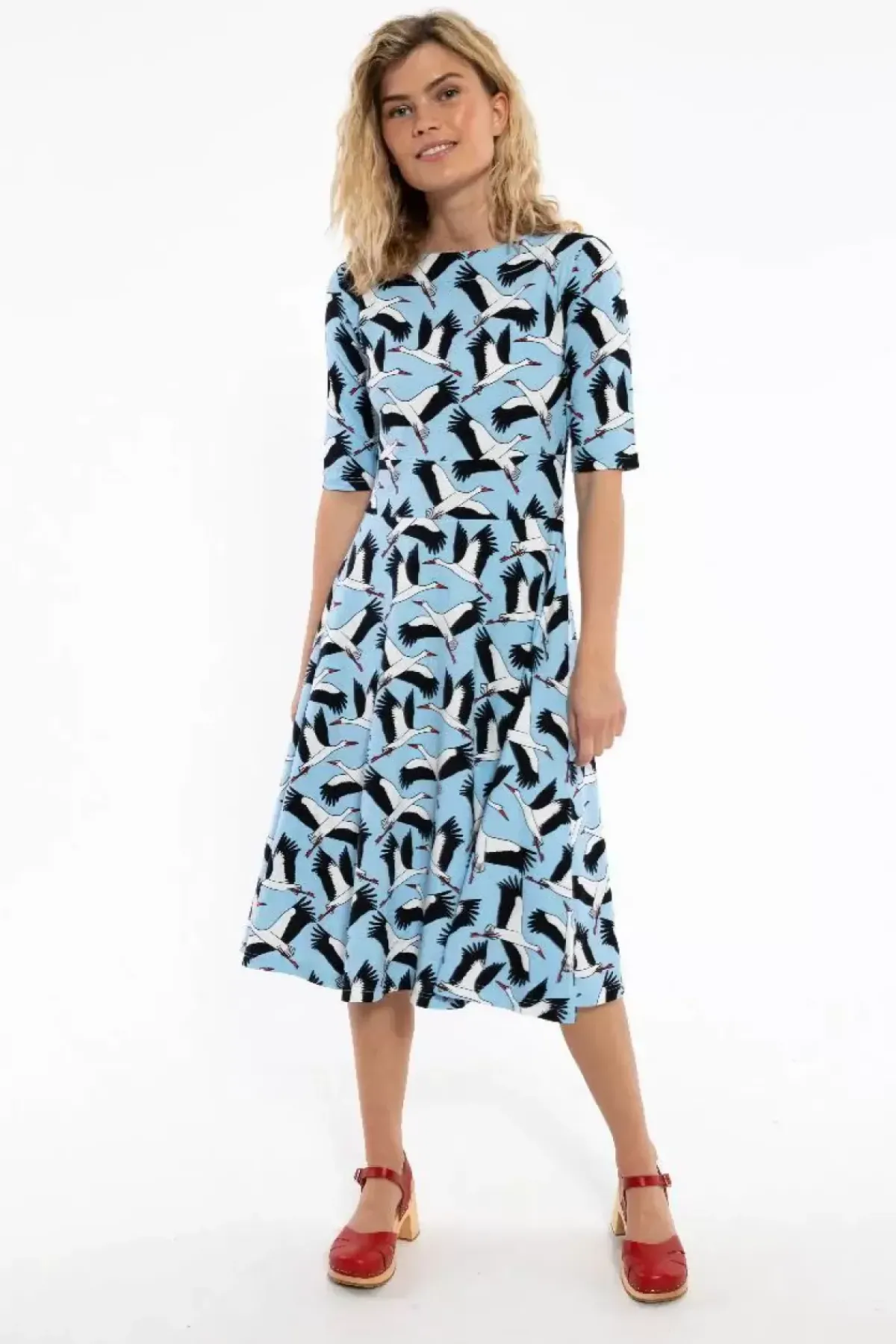 Danefæ Kleider>Danecharlotte Cotton Dress Light Blue Stork