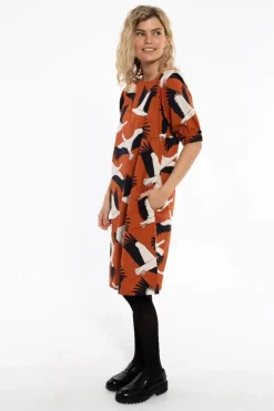 Danefæ Kleider>Danedal Dress Rust Big Stork