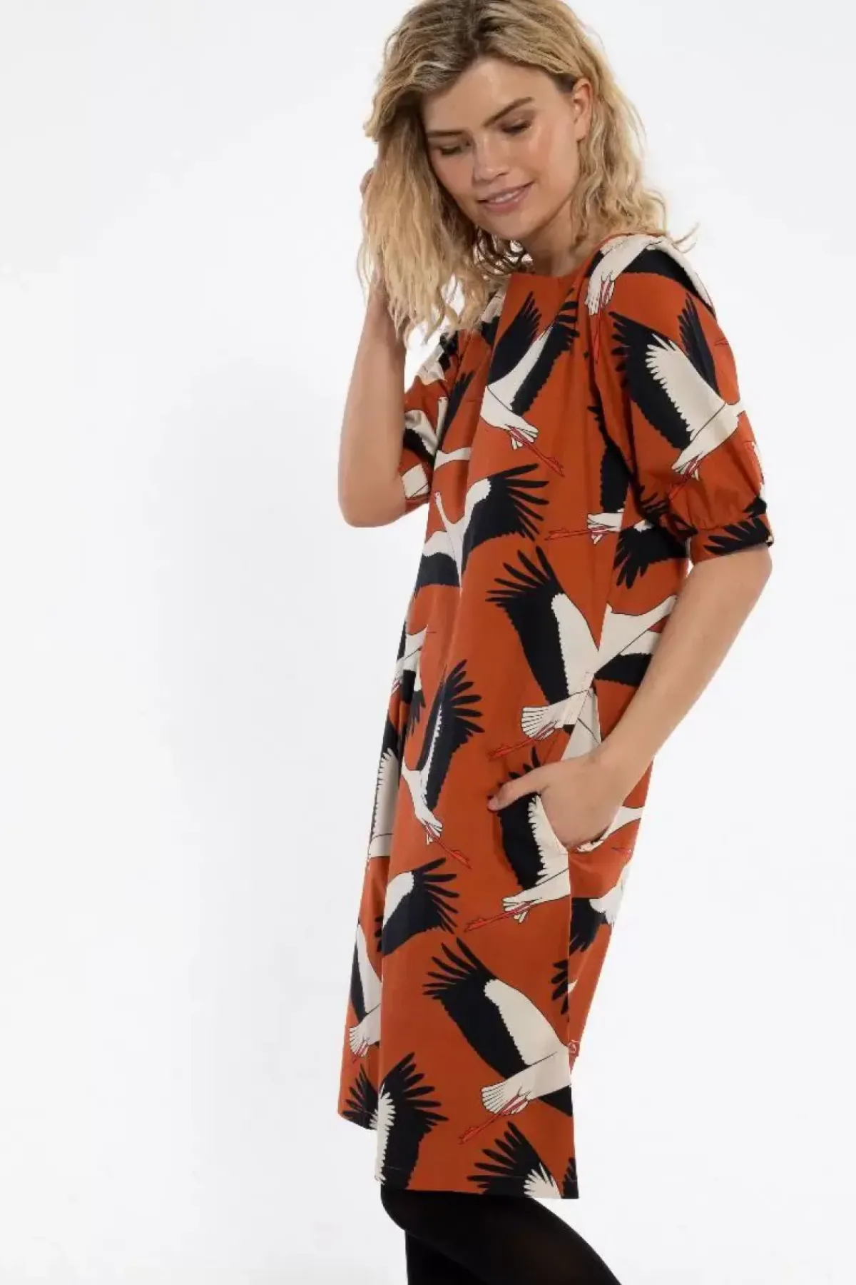 Danefæ Kleider>Danedal Dress Rust Big Stork