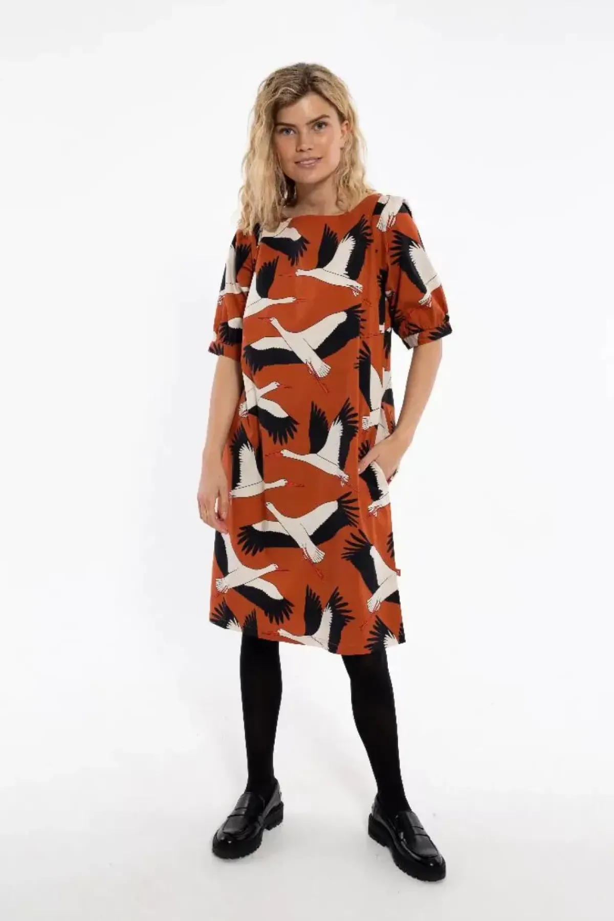 Danefæ Kleider>Danedal Dress Rust Big Stork