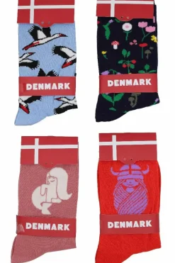 Danefæ Socken Und Strümpfe>Danedanmark Ladies Socks Lt Blue Storks