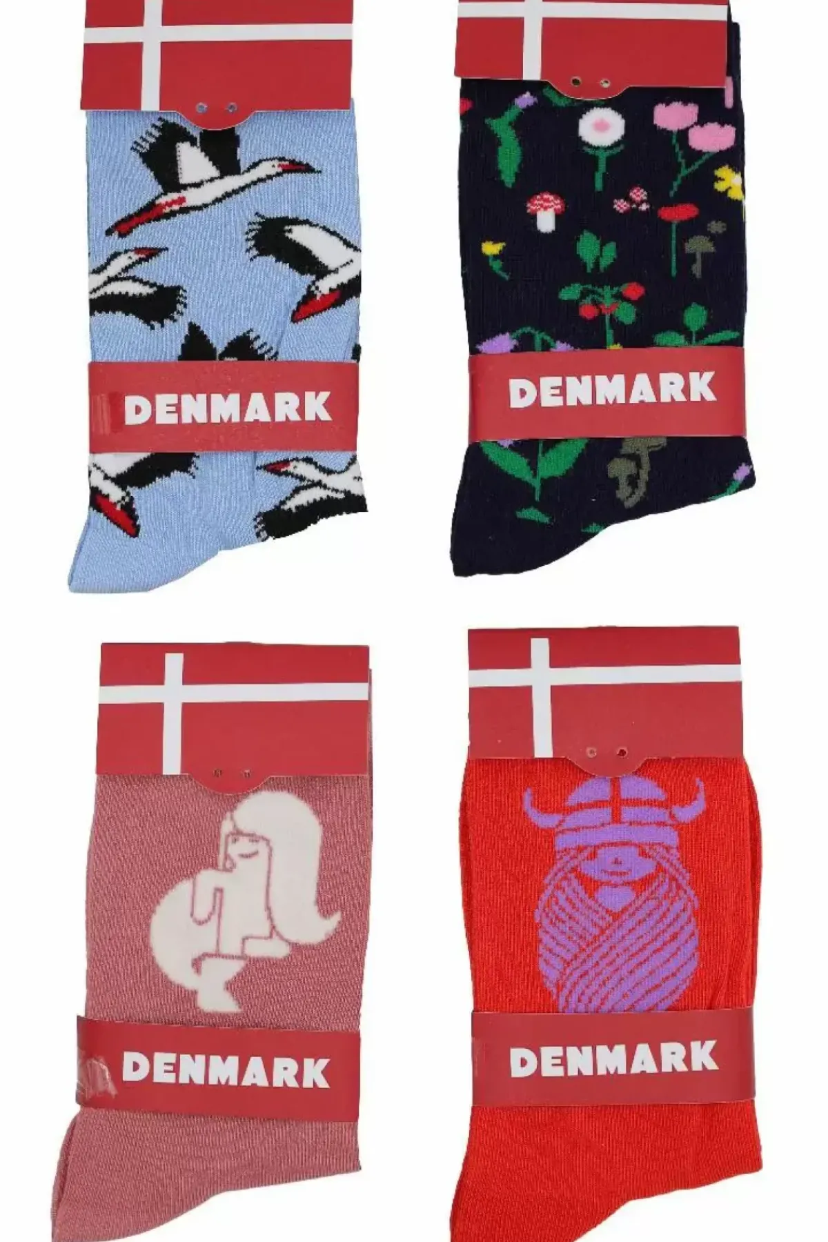Danefæ Socken Und Strümpfe>Danedanmark Ladies Socks Lt Blue Storks
