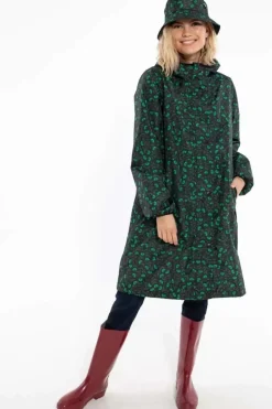 Danefæ Regenjacken>Danedith Rainjacket Black/Khaki Fleurie