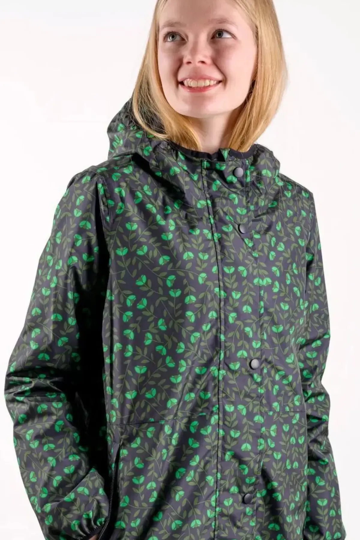 Danefæ Regenjacken>Danedith Rainjacket Black/Khaki Fleurie