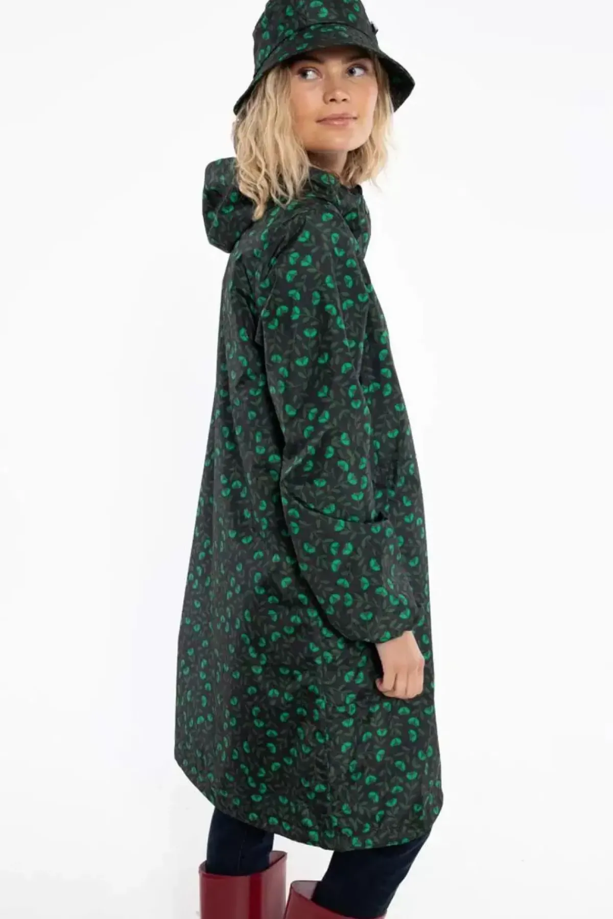 Danefæ Regenjacken>Danedith Rainjacket Black/Khaki Fleurie