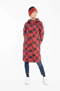 Danefæ Regenjacken>Danedith Rainjacket Dk Navy/Dk Rust Megadot