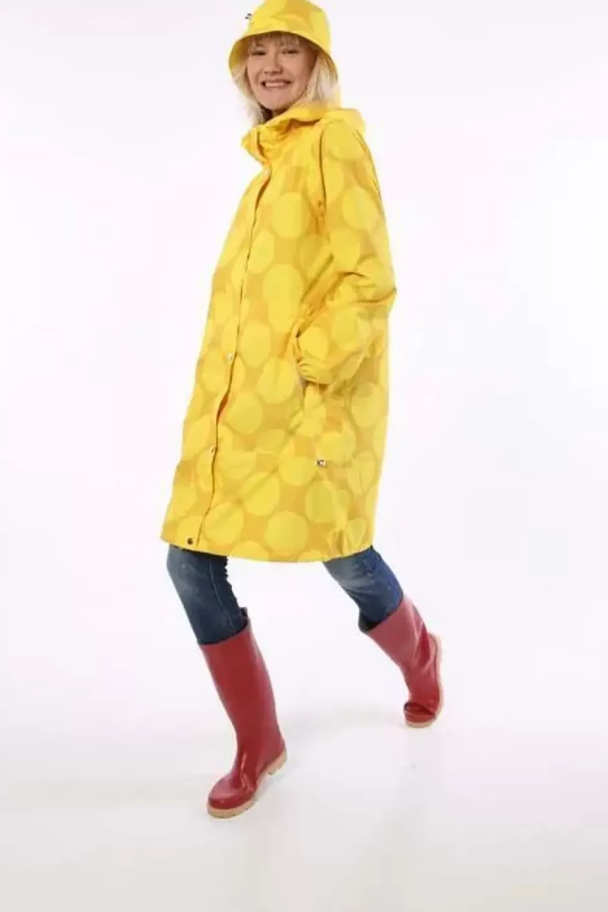 Danefæ Regenjacken>Danedith Rainjacket Mustard/Yellow Megadot