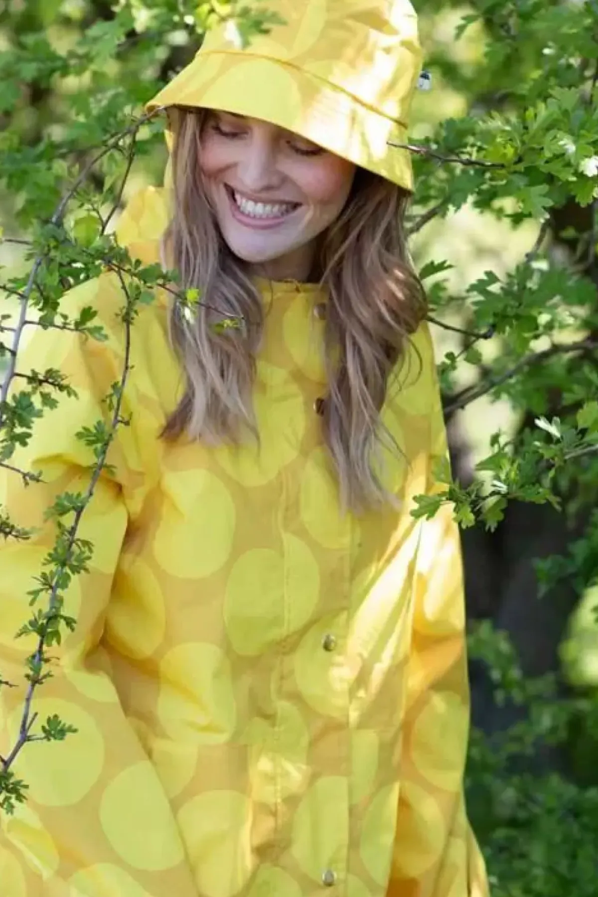 Danefæ Regenjacken>Danedith Rainjacket Mustard/Yellow Megadot