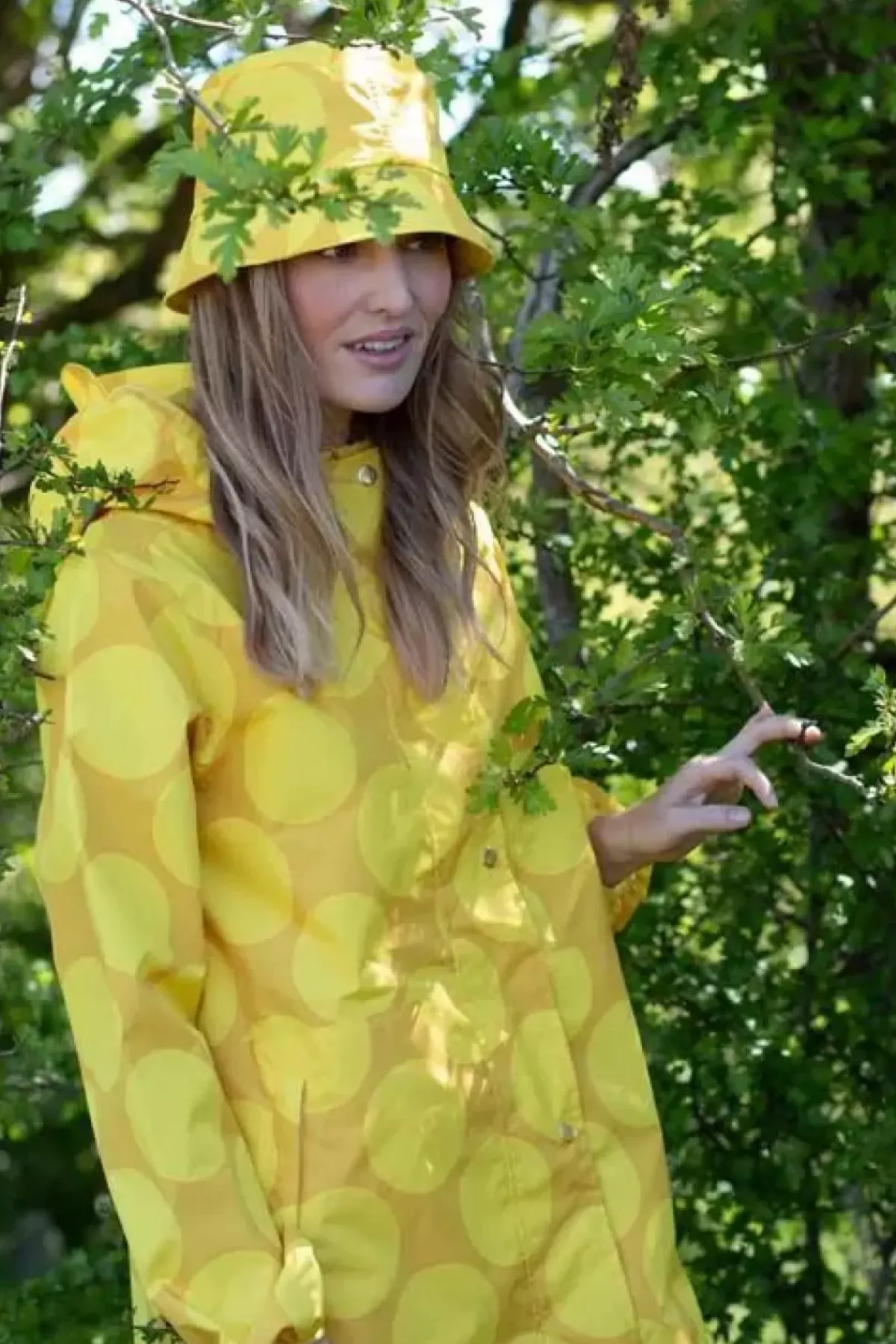 Danefæ Regenjacken>Danedith Rainjacket Mustard/Yellow Megadot