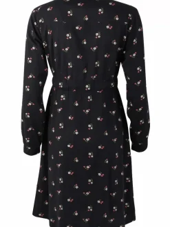 Danefæ Kleider>Daneditte Poplin Dress Black Miniflower