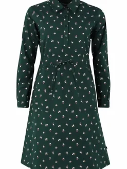 Danefæ Kleider>Daneditte Poplin Dress Deep Forest Miniflower