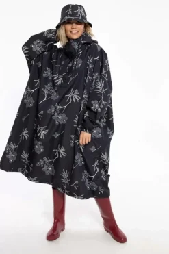 Danefæ Regenjacken>Danedream Drops Rain Poncho Black Hemlock