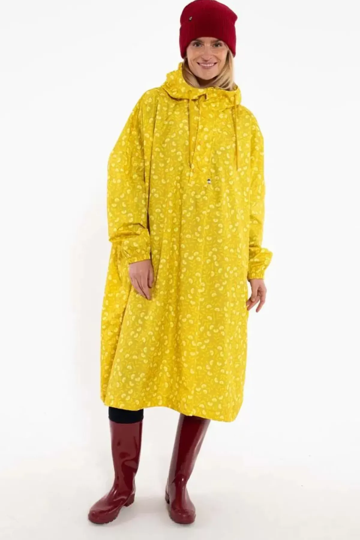 Danefæ Regenjacken>Danedream Drops Rain Poncho Dark Yellow Fleurie