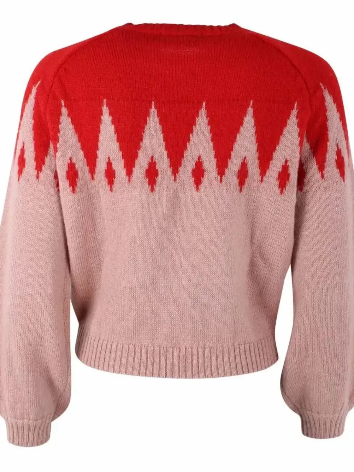 Danefæ Strickwaren>Danefantastic Icicles Wool Sweater Red/Powder Rose