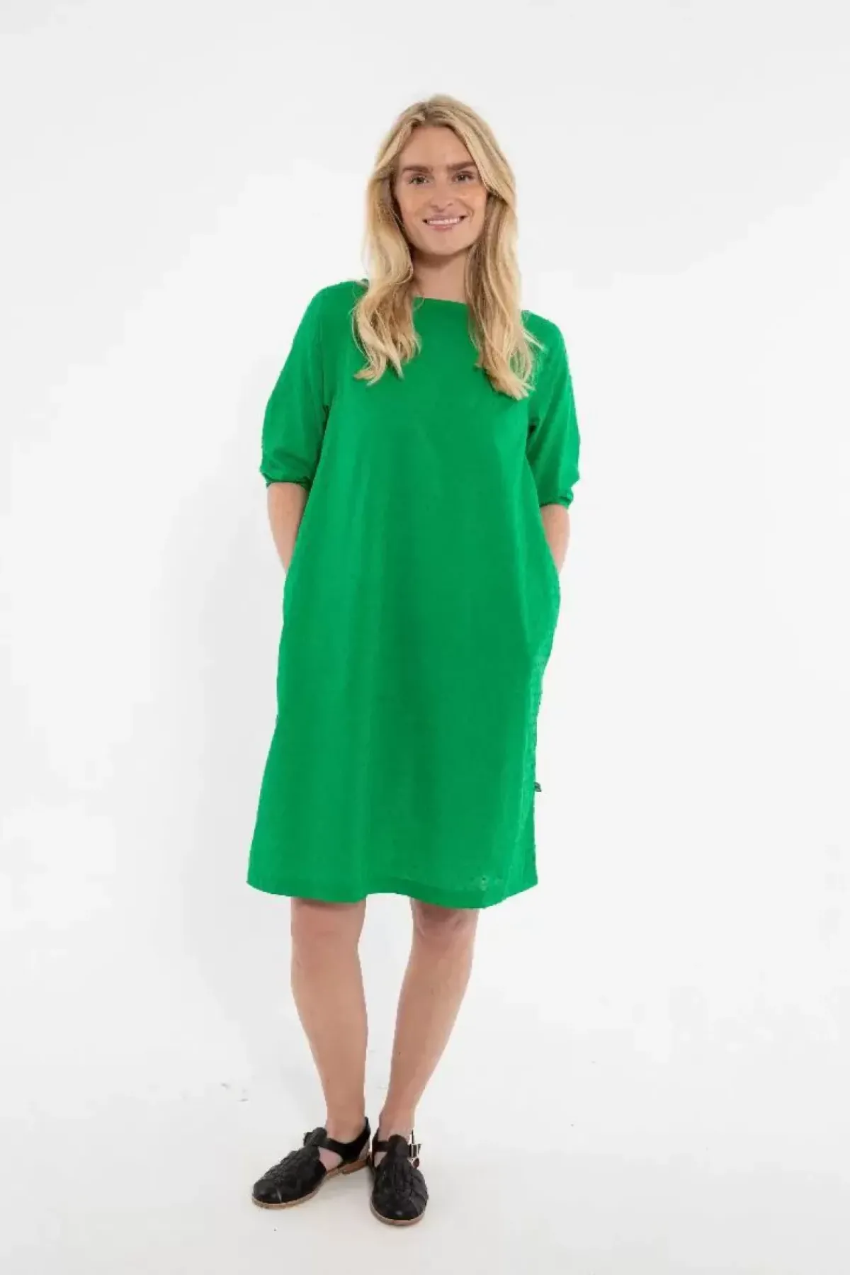 Danefæ Kleider>Danefresia Cotton Dot Dress Green