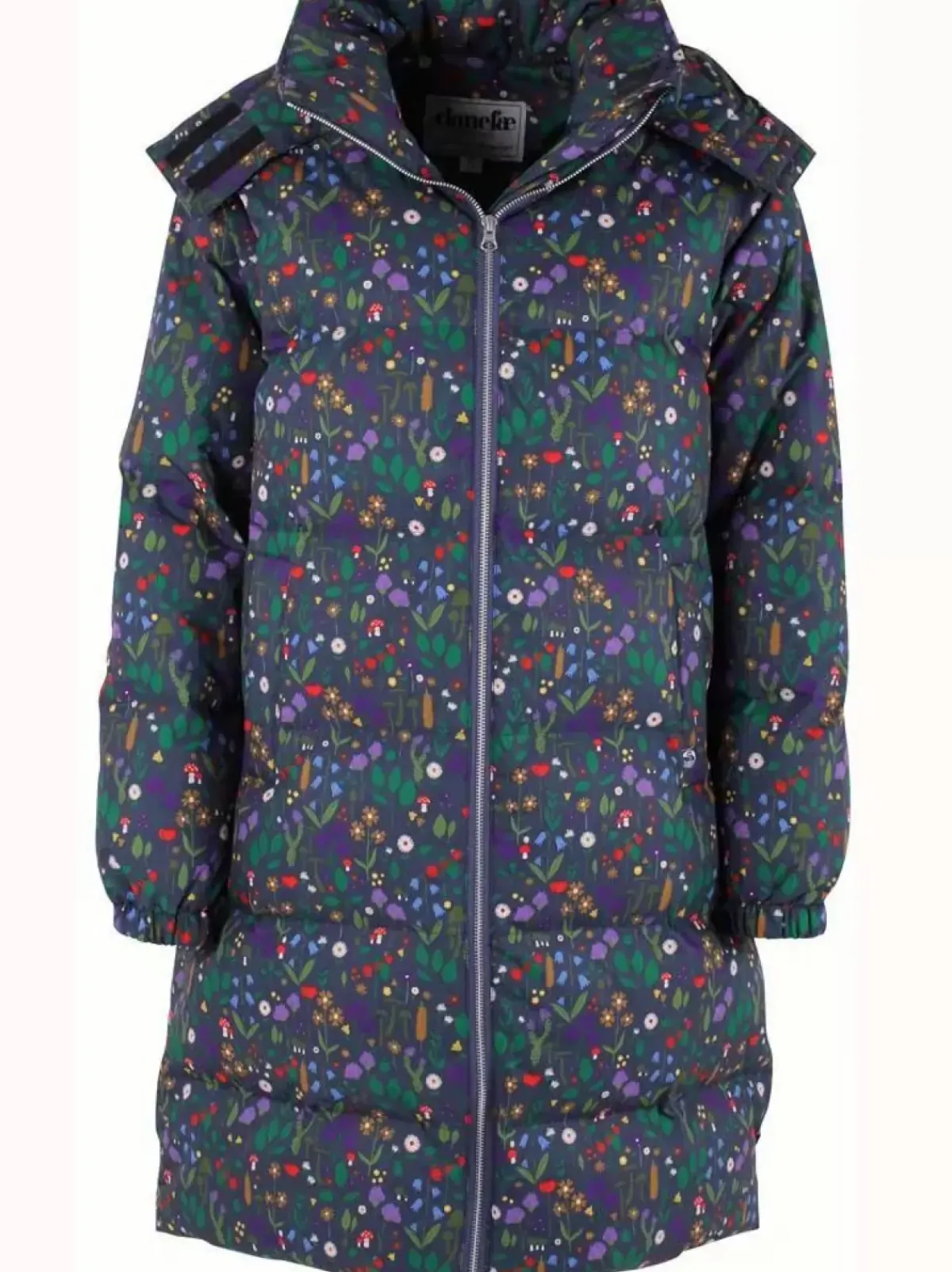 Danefæ Winterjacken>Daneget Down Winter Coat Aop Grey Marine Botanical