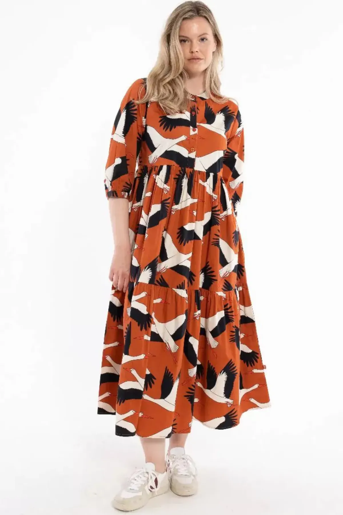 Danefæ Kleider>Danegoodie Dress Rust Big Stork